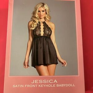 Satin Front Keyhole BabyDoll